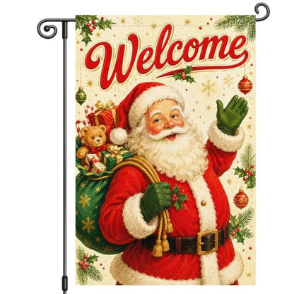 Louise Maelys Christmas Santa Claus Garden Yard Flag 12x18 Inch - color: Multi-10