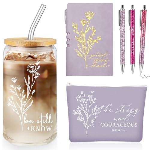 Funnymoom 6 Pcs Pastor Gift Set Tumbler Journal Pens Purple - color: Purple, size: Be Still