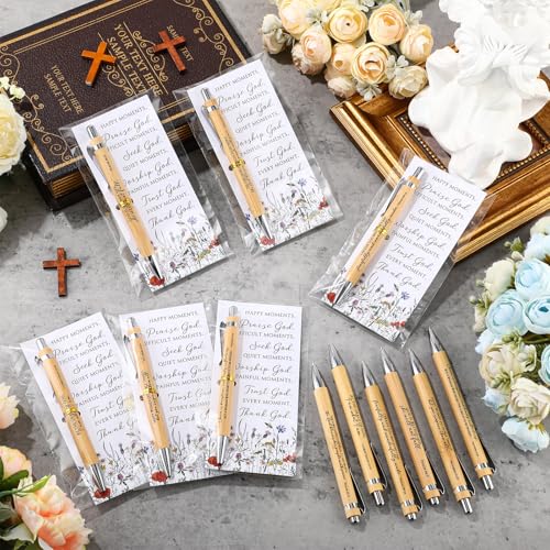 Supervitae 24 Sets Christmas Bible Verse Pens with Cards for Women