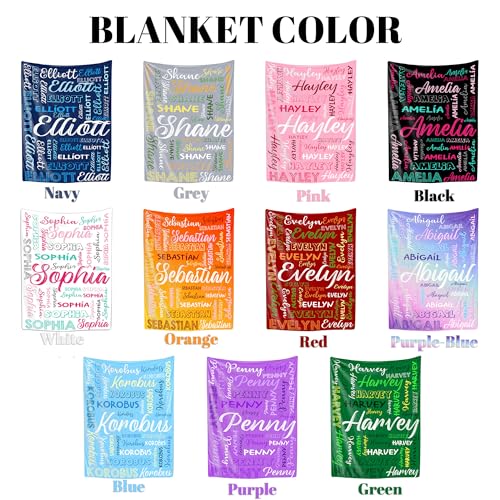 Custom Name Blanket for Baby Boys Girls, Personalized Baby Name Throws Blankets, Customize Blanket Gifts for Kids Newborn Men Women - color: Design 4