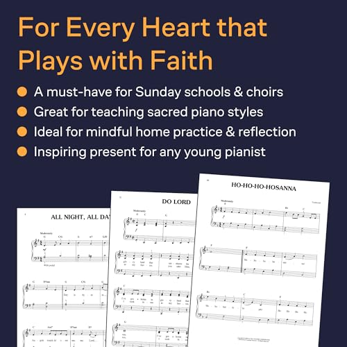 Christian Songs for Children: Easy Piano | Piano Keyboard Songbook with Vocal Melody, Chord Names and Lyrics | 35 Christian Children's Songs for Sunday School, Family Gatherings and Worship