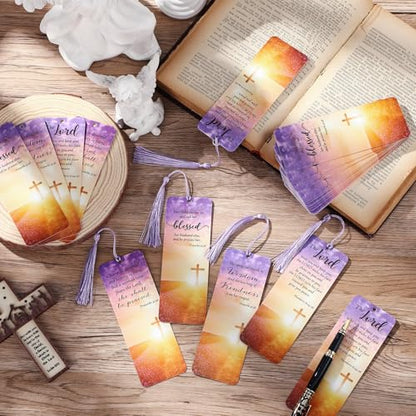 Chiisong 50 Sets Christian Bookmark for Women Bulk Religious Bible Verse Gift for Godmothers Day Christian Gift Inspirational Scripture Bookmarks with Tassel for Women Church Mom Mother