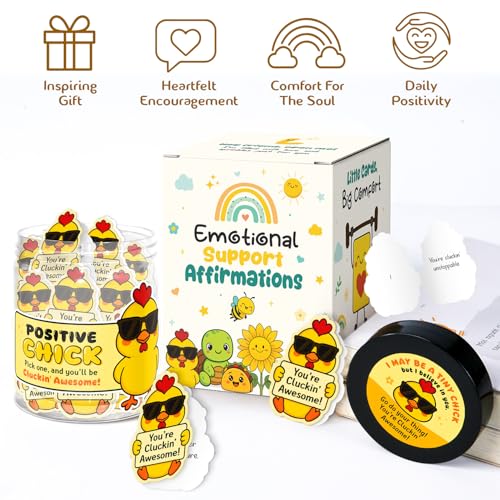 Chicken Gifts For Women - 60 Positive Chicken Cards Jar, Daily Affirmation Cards For Women, Girls, Coworkers, Best Friends - Emotional Support Chick - Birthday Gift for Womens - Teen Girl Gifts Trendy - color: Positive Chick