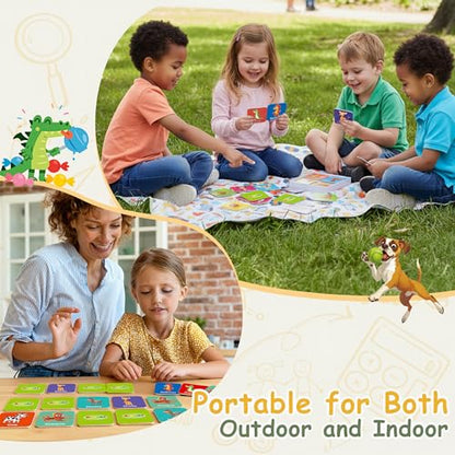 72 PCS Memory Match Game, Animal Matching Game for Kids 3 and up, Enhanced Memory Skills Card Games for Kids Ages 4-8