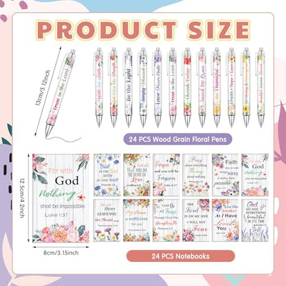 AmazingSpark 96 Pcs Christian Gifts Bulk for Women Include Magnetic Cross Bookmarks, Mini Bible Verse Notepads, Scripture Ballpoint Pens, Religious Small Notebooks Gifts Prizes Party Favor(Floral) - style: Floral