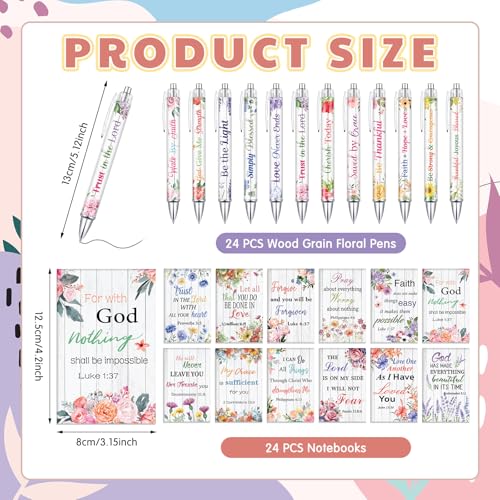 AmazingSpark 96 Pcs Christian Gifts Bulk for Women Include Magnetic Cross Bookmarks, Mini Bible Verse Notepads, Scripture Ballpoint Pens, Religious Small Notebooks Gifts Prizes Party Favor(Floral) - style: Floral