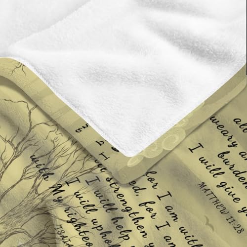 AMITAYUS Tree Healing Scripture Bible Verse Fleece Throw Sympathy Prayer Blanket Religious Christian Inspirational Gifts for Women Friends - 60''x80'' - color: Tree Healing Scriptures Prayer, size: Large 80"x60