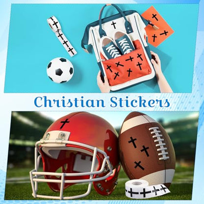 Faccito 600pcs Cross Stickers Crosses Christian Stickers, Black - color: Black