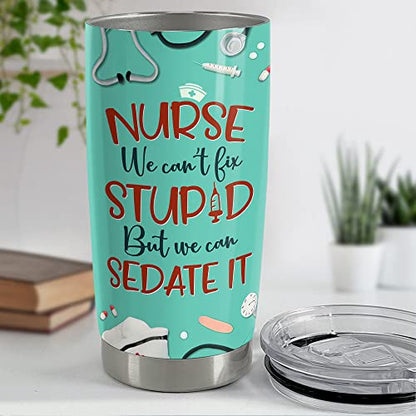 SANDJEST Personalized Nurse Tumbler - Inspirational 20oz & 30oz Tumblers with Lid - Gift for Nurses, Students, Graduation - color: Nurse 1