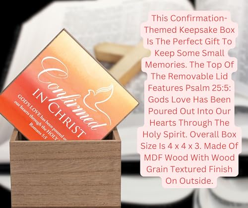Elanze Designs Confirmed In Christ - God's Love Poured Out - Romans 5:5-4x3 Inch Multicolor MDF Wood Keepsake Memento Box