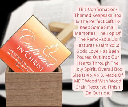 Elanze Designs Confirmed In Christ - God's Love Poured Out - Romans 5:5-4x3 Inch Multicolor MDF Wood Keepsake Memento Box