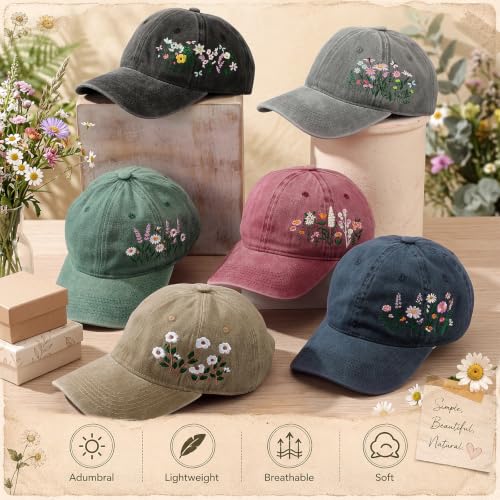 6/12 Pack Christian Hats Bulk for Men Women - style: Wildflower