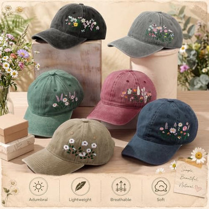 6/12 Pack Christian Hats Bulk for Men Women - style: Wildflower