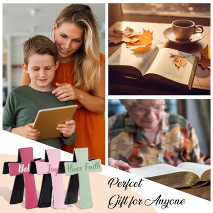 Resurhang 48 Pcs Magnetic Bookmark Cross Bible Verse Marker, Morandi - style: Morandi