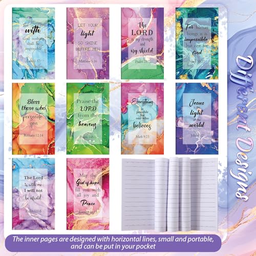 200 Pcs Christian Gift for Women Christian Accessories Include 50 Bible Verses Notebook 50 Church Bookmark 50 Ballpoint Pen Organza Bag Gift for Christmas Church Motivational (Marble) - style: Marble