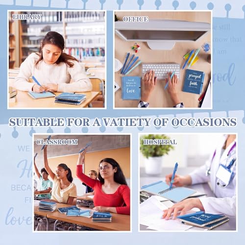 10 Set Christian Gifts Bulk for Teacher Blue Bible Notebooks - color: Blue