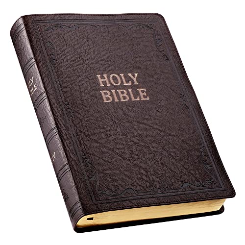 KJV Holy Bible, Super Giant Print Faux Leather Red Letter Edition - Ribbon Marker, King James Version, Dark Brown (KJV Super Giant Print Editions)