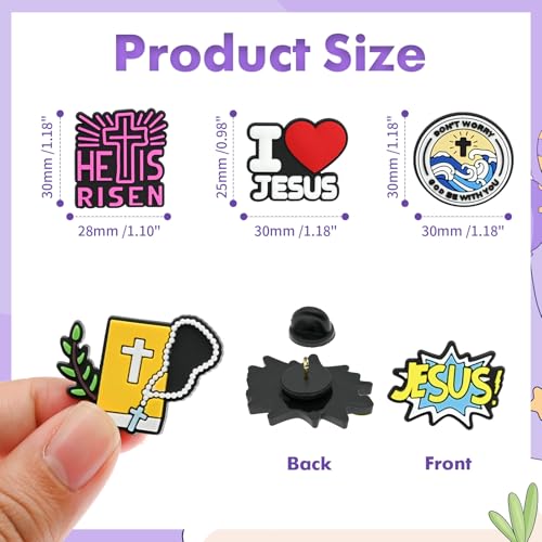 Cute Pins Bulk, Funny Lapel Badge Pins Rubber Brooch Pins for Backpacks, Hats, Bags - style: Jesus-20PCS