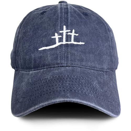 Christmas Embroidered Snapback Baseball Cap for Men Women Cross Adjustable Structured Dad Hat - color: Cross Blue