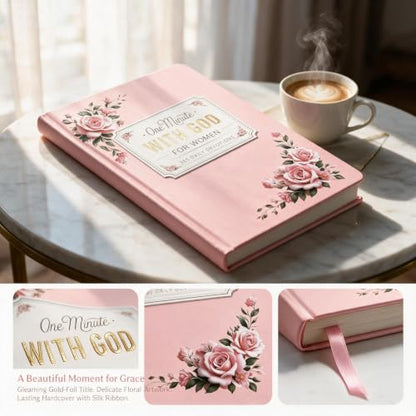 One Minute with God for Women Hardcover, 365 Daily Devotions Prayer Journal, Faith-Based Daily Reflections with Bible Verses, Inspirational Gift for Women