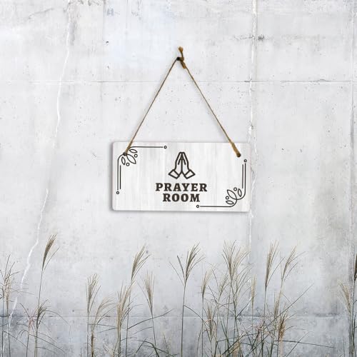 Prayer Room 5x10 Hanging Plus Wall or Door Sign | Religious Rustic Wood Sign