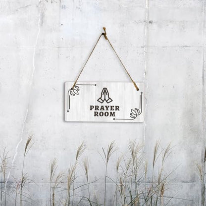 Prayer Room 5x10 Hanging Plus Wall or Door Sign | Religious Rustic Wood Sign