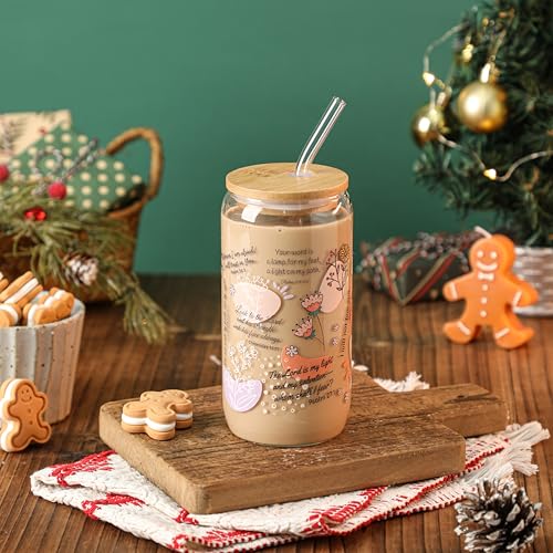 Christian Gifts For Women – Bible Verse Coffee Mug 16oz, My Daily Bible Affirmations Tumbler, Religious Gift & Bible Accessories for Sister, Wife and Friends, Iced Coffee Cups with Lid & Straw - color: Bible Verse-1