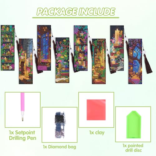 Dark Academia Diamond Art Bookmarks, Diamond Painting Book Marks for Adults - style: Dark Academia