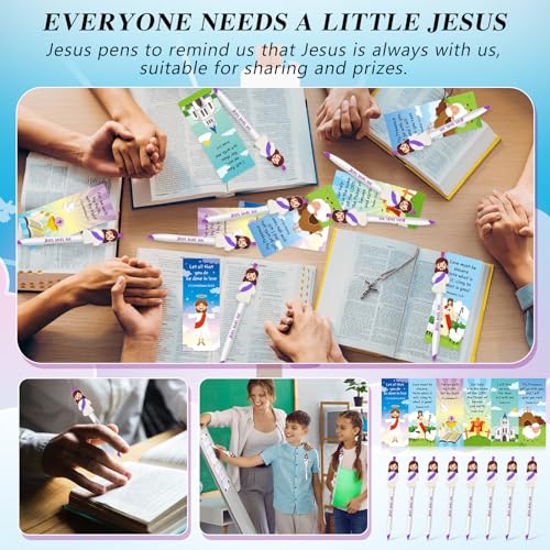 48 Pcs Jesus Pens Bulk Christian Gift for Kid Sunday School Prize - style: Retro Style
