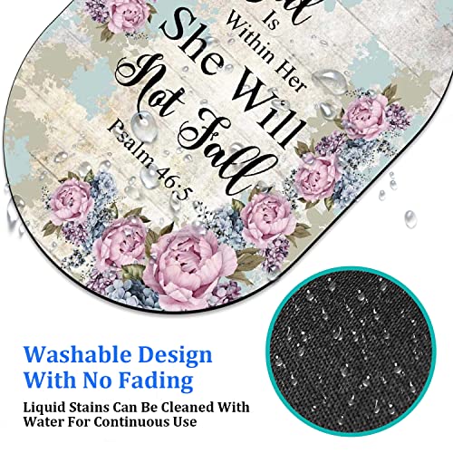 Personality Mouse Pad with Coaster Set, Psalm 46:5 Floral Fashion Design Mouse Pad Non-Slip Rubber Gaming Mouse pad Computer Laptop - color: Psalm 46:5 Floral
