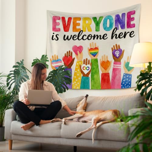 HUGANE Everyone Is Welcome Here Tapestry Wall Decor 50x60 Inch - color: colour-11