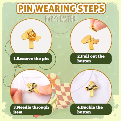 Kigeli 50 Pcs First Communion Religious Christian Cross Brooch Pin Bulk Gold First Communion Lily Cross Enamel Lapel Pin for Chaplain Church Services Catholic Schools Week