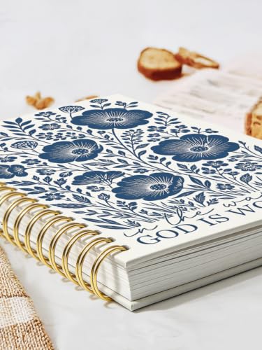 Bible Floral Journal Notebook,Christian Faith Gift for Women Girls - color: in the waiting god is working