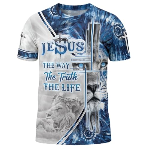 Jesus The Way The Truth and The Life Shirt, Religious Shirt for Men - color: Ds02, size: Small