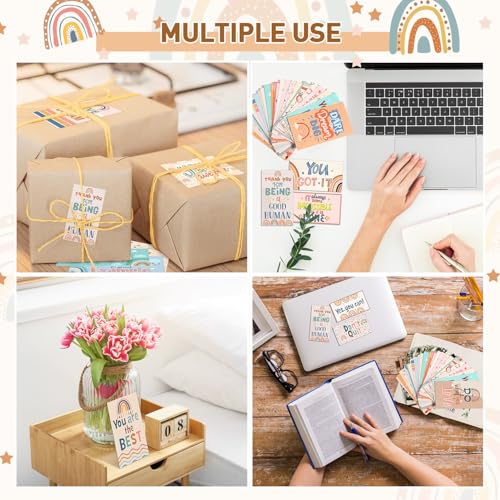 Outus 120 Pcs Motivational Encouragement Inspirational Card Boho Rainbow - style: Rainbow Style