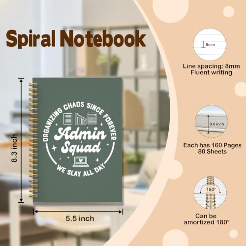 JMICTUB Admin Squad Inspirational Office Spiral Notebook 5.5x8.3, Administrative Assistant Professionals Administrator Gifts Hardcover Lined Journal - color: Spiral notebook-01