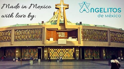 Angelitos de Mexico Religious Prayer Alpha Omega Red Candle, 4.7 x 2 inches, Catholic Ceremonial Candle with Cross Design