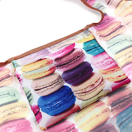 allydrew Large Foldable Tote Nylon Reusable Grocery Bags - color: Set of 2, Macarons, size: Large & Small (Set of 2)