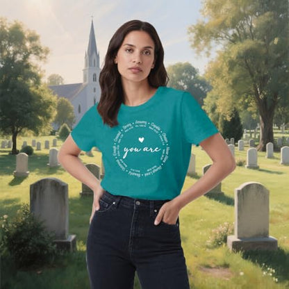 Christian Shirts for Women Jesus Faith Shirt You are Inspiration Tee - color: Cyan, size: XX-Large