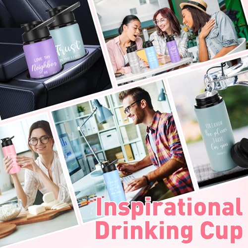 10 Pcs Christian Aluminum Water Bottles, Light Colors, English - color: Light Colors, style: English
