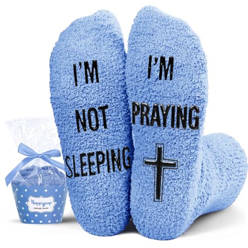 HAPPYPOP Christian Gifts - Christian Faith Religious Gifts, Jesus Socks for Christian - color: Praying Blue