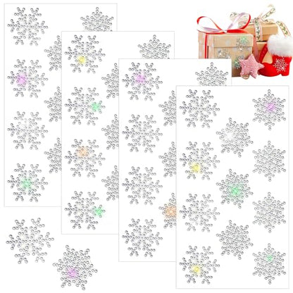 Epakh 84 Pcs Stickers Glitter Bling Rhinestone Sticker Snowflake Silver - color: Silver, size: Snowflake
