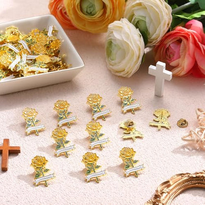 Misdary Funeral Favors Guest Memorial Rose Pin - color: Yellow