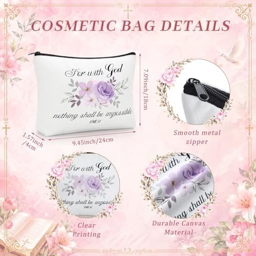 Aliceset 12 Pcs Christian Religious Gift for Women Bulk Included Bible Verse Canvas Tote Bag with Cosmetic Bag for Her Women Sister Mom Wife Birthday Mothers Day(Classic) - style: Classic