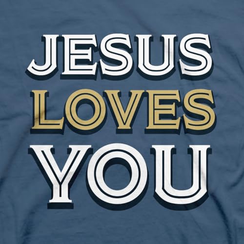 to The Person Behind Me Jesus Loves You Rev. 3:20 Cotton T-Shirt - size: Small