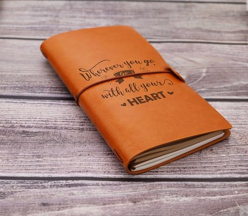 Wherever You Go Travel Journal-Go With All Your Heart-Congrats Retirement Graduation Gift for World Traveler-Camper Adventure Awaits Memory Record Keepsake-Refillable Travel Photo Diary Notebook - style: Style45-wherever you go go with