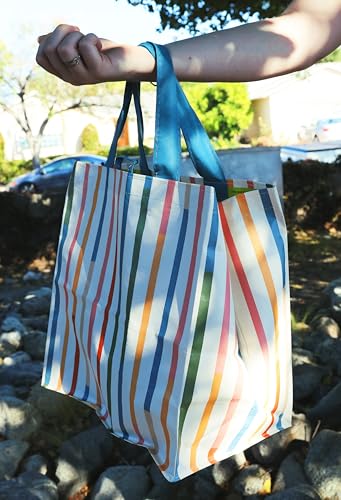 Earthwise Reusable Grocery Bags – Gift Totes, Foldable & Water‑Resistant Shopping Bags, Durable Multi‑Use Eco Bags with Spring Designs (6 Pack)