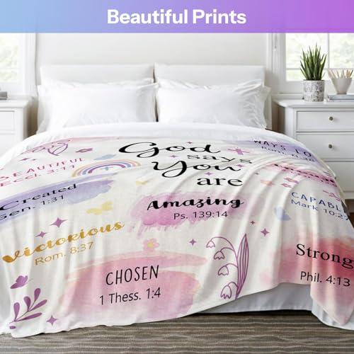 Christian Birthday Gifts for Women, Christian Blanket Gifts for Women, Religious Blankets for Woman, Religious Blanket for Girls on Birthday Gifts for Christmas Thanksgiving Day 50x60in - color: New Godsays, size: 50x60 in