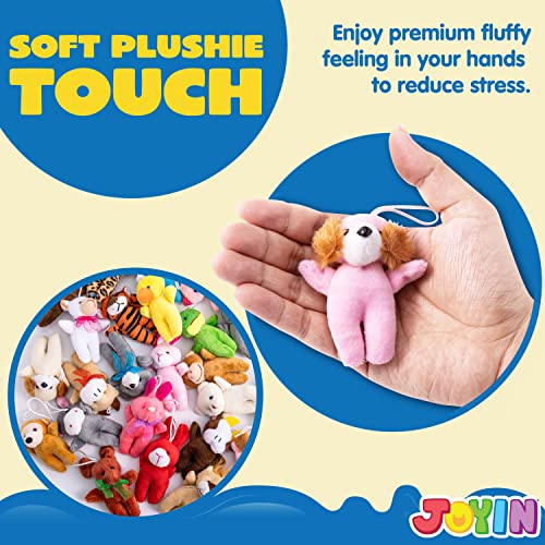JOYIN 24 Pcs Mini Animal Plush Toys (24 Units 2"-3"), Stuffed Animal Bulk for Kids Birthday Party Favors, Presents, Pinata Fillers, Goodie Bag Fillers, School Prizes, Carnival Treasure Box Toys - style: Standing Animals