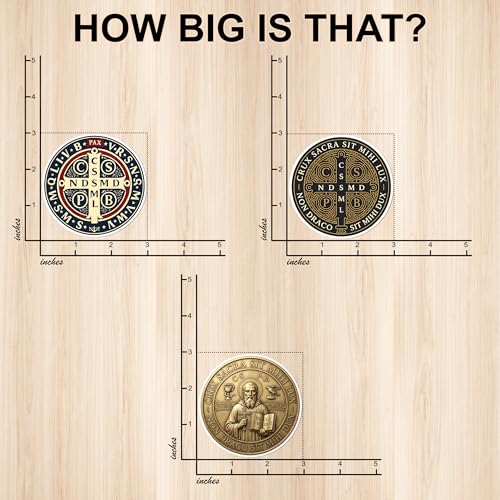 [3PCS] St Benedict Medal Sticker Catholic Saint Stickers for Water Bottles - color: St Benedict Medal
